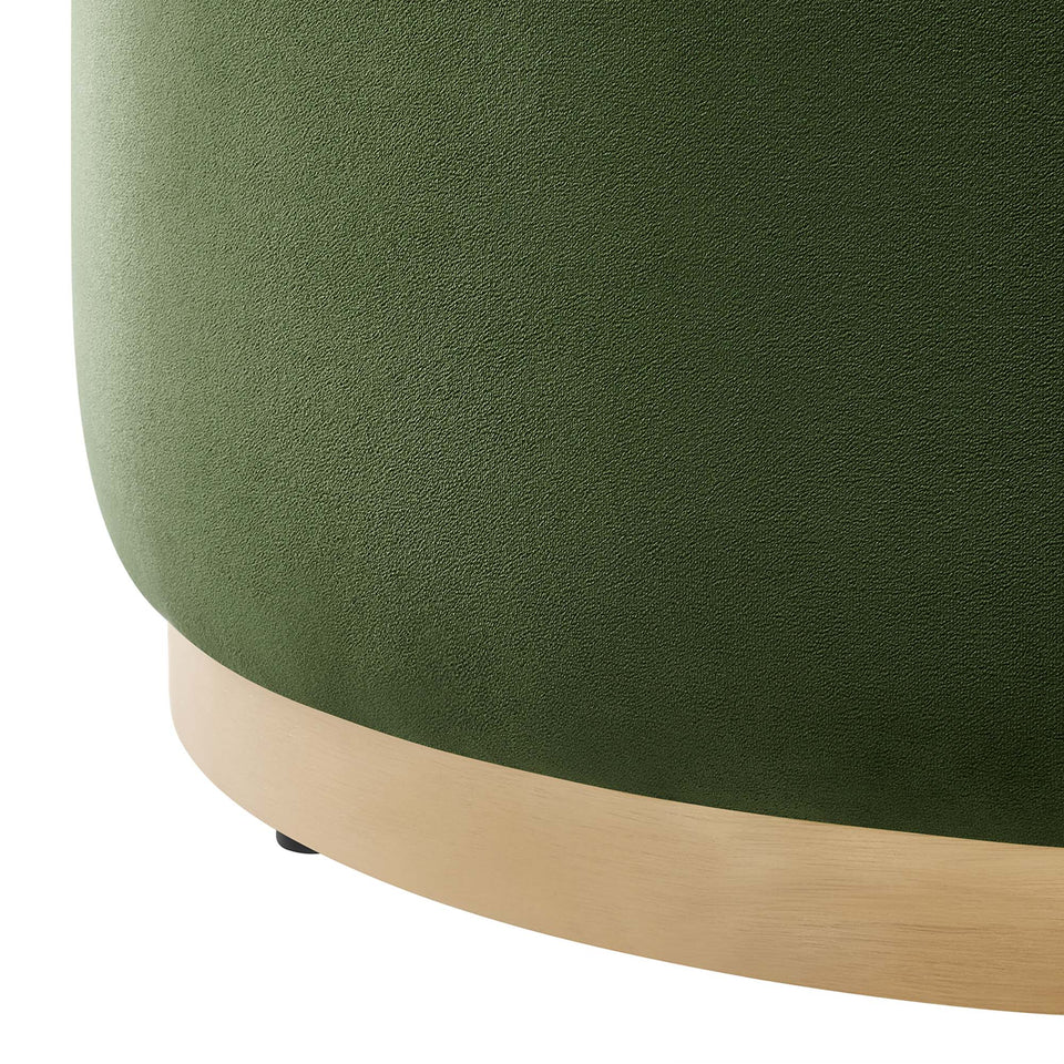 Tilden Large 29" Round Performance Velvet Upholstered Ottoman by Modway