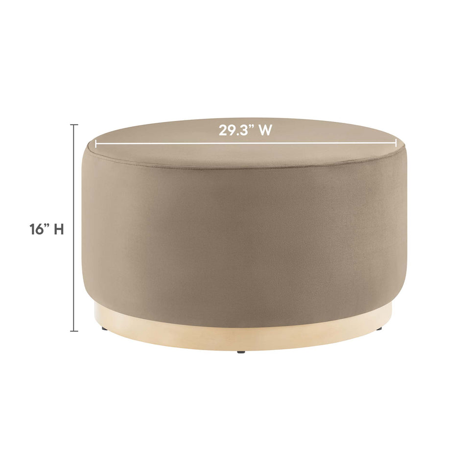 Tilden Large 29" Round Performance Velvet Upholstered Ottoman by Modway
