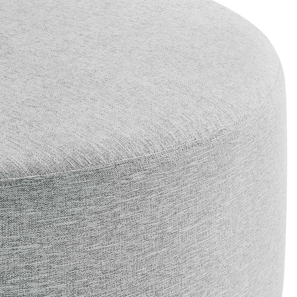 Callum Large 38" Round Woven Heathered Fabric Upholstered Ottoman by Modway