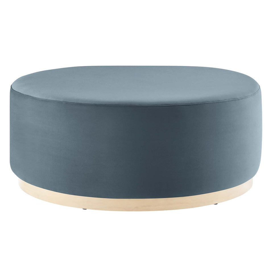 Tilden Large 38" Round Performance Velvet Upholstered Ottoman by Modway