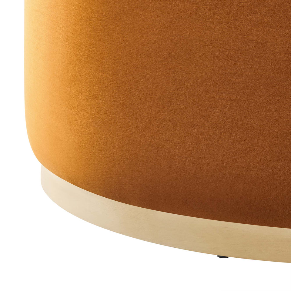 Tilden Large 38" Round Performance Velvet Upholstered Ottoman by Modway