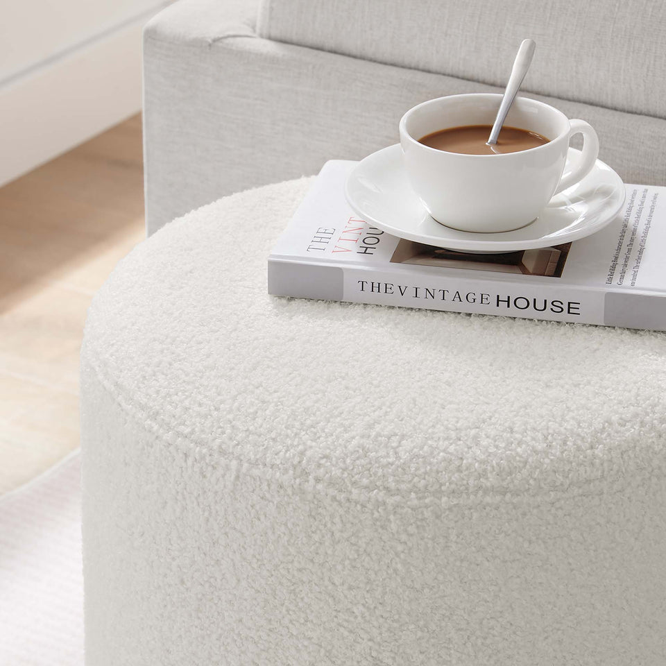 Tilden 16" Round Sherpa Upholstered Ottoman by Modway