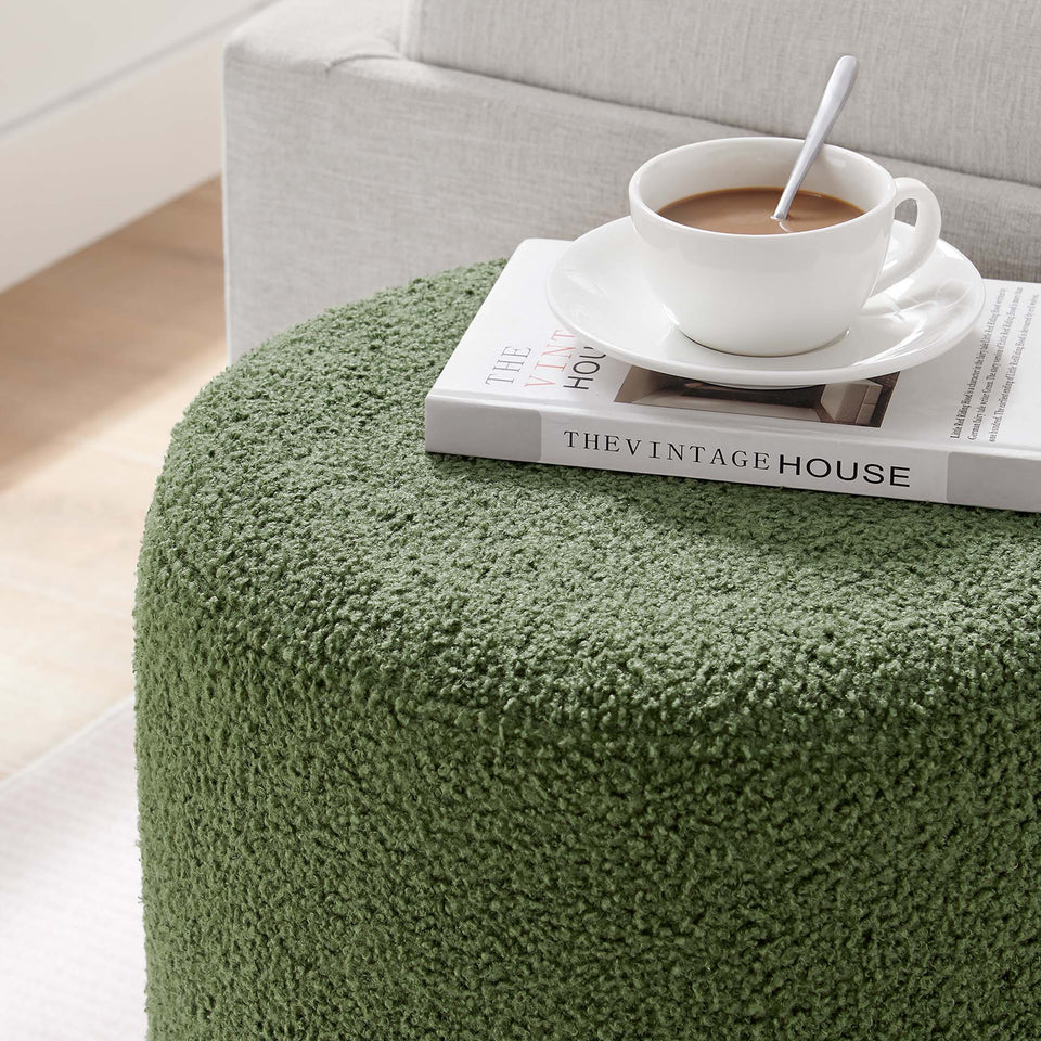 Tilden 16" Round Sherpa Upholstered Ottoman by Modway