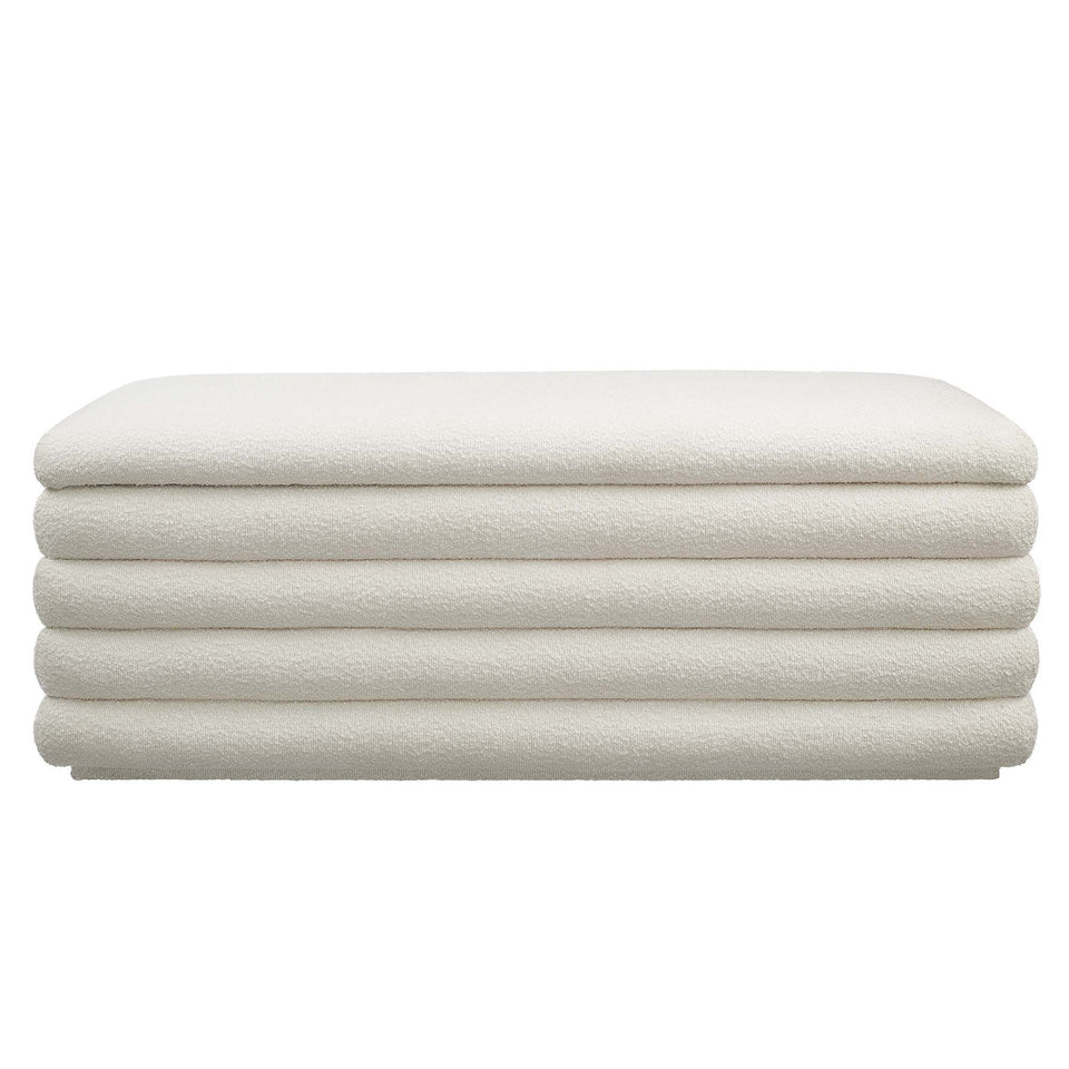 Mezzo Boucle Upholstered Storage Bench by Modway