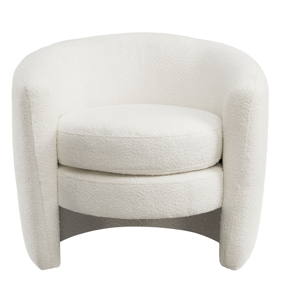 Affinity Upholstered Boucle Fabric Curved Back Armchair by Modway