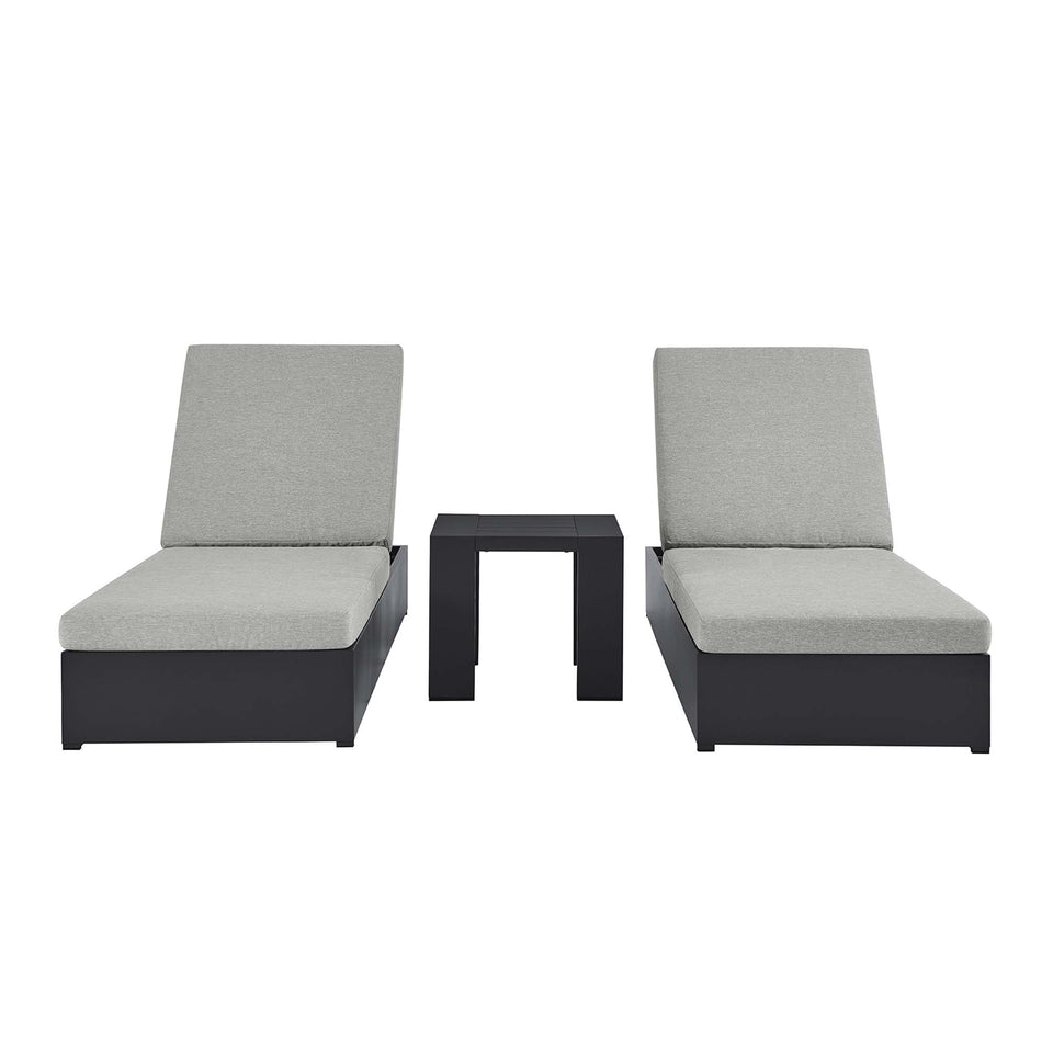 Tahoe 3-Piece Outdoor Patio Powder-Coated Aluminum Chaise Lounge Set by Modway