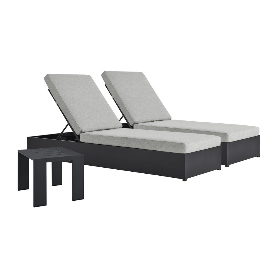 Tahoe 3-Piece Outdoor Patio Powder-Coated Aluminum Chaise Lounge Set by Modway