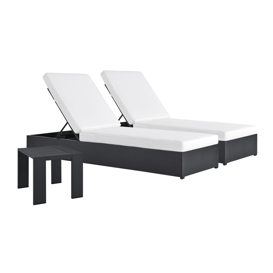 Tahoe 3-Piece Outdoor Patio Powder-Coated Aluminum Chaise Lounge Set by Modway