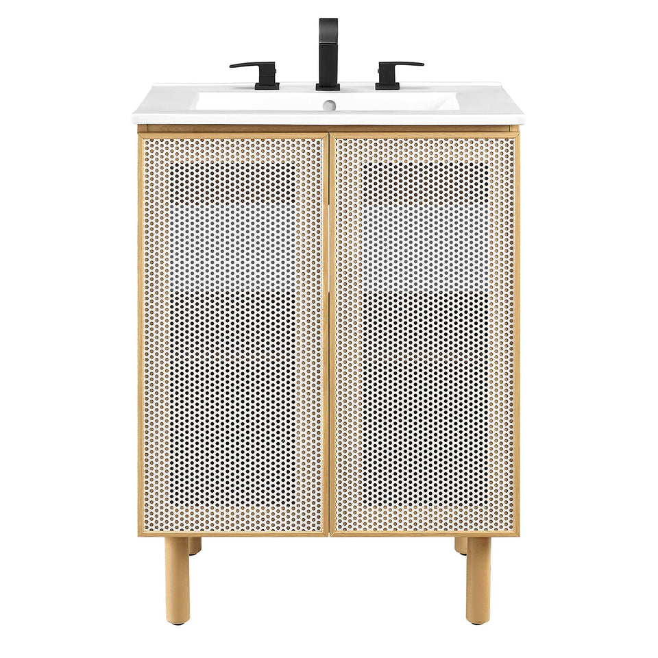 Calla 24" Perforated Metal Bathroom Vanity by Modway