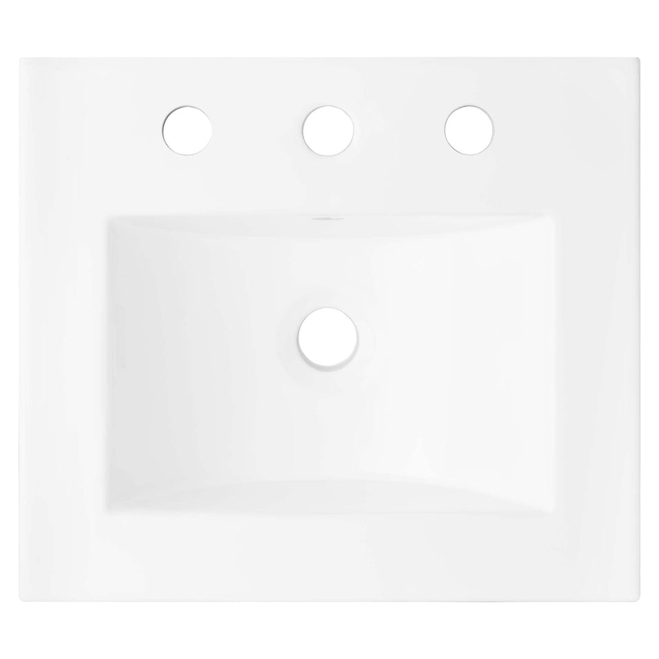 Chaucer Bathroom Vanity with White Basin Included by Modway