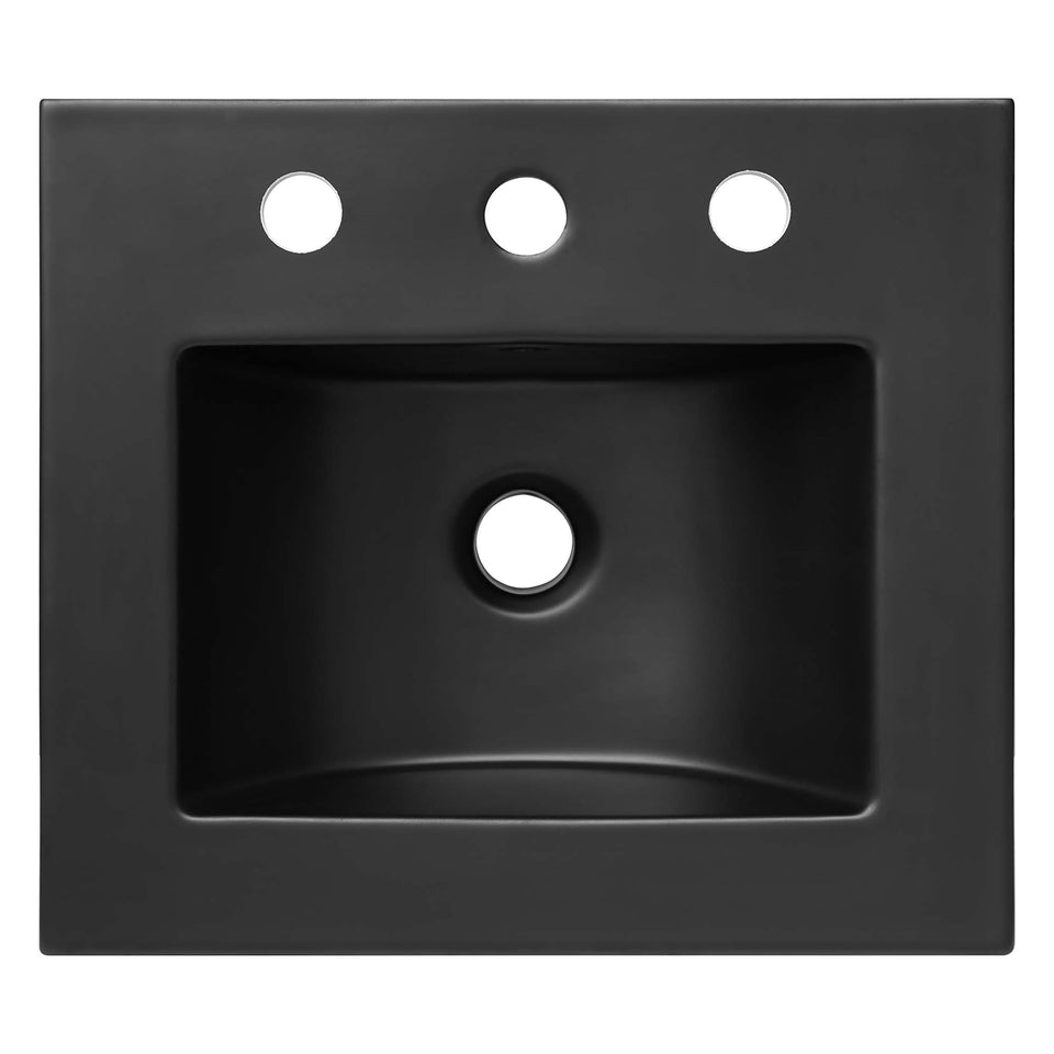 Chaucer Bathroom Vanity with Black Basin Included by Modway