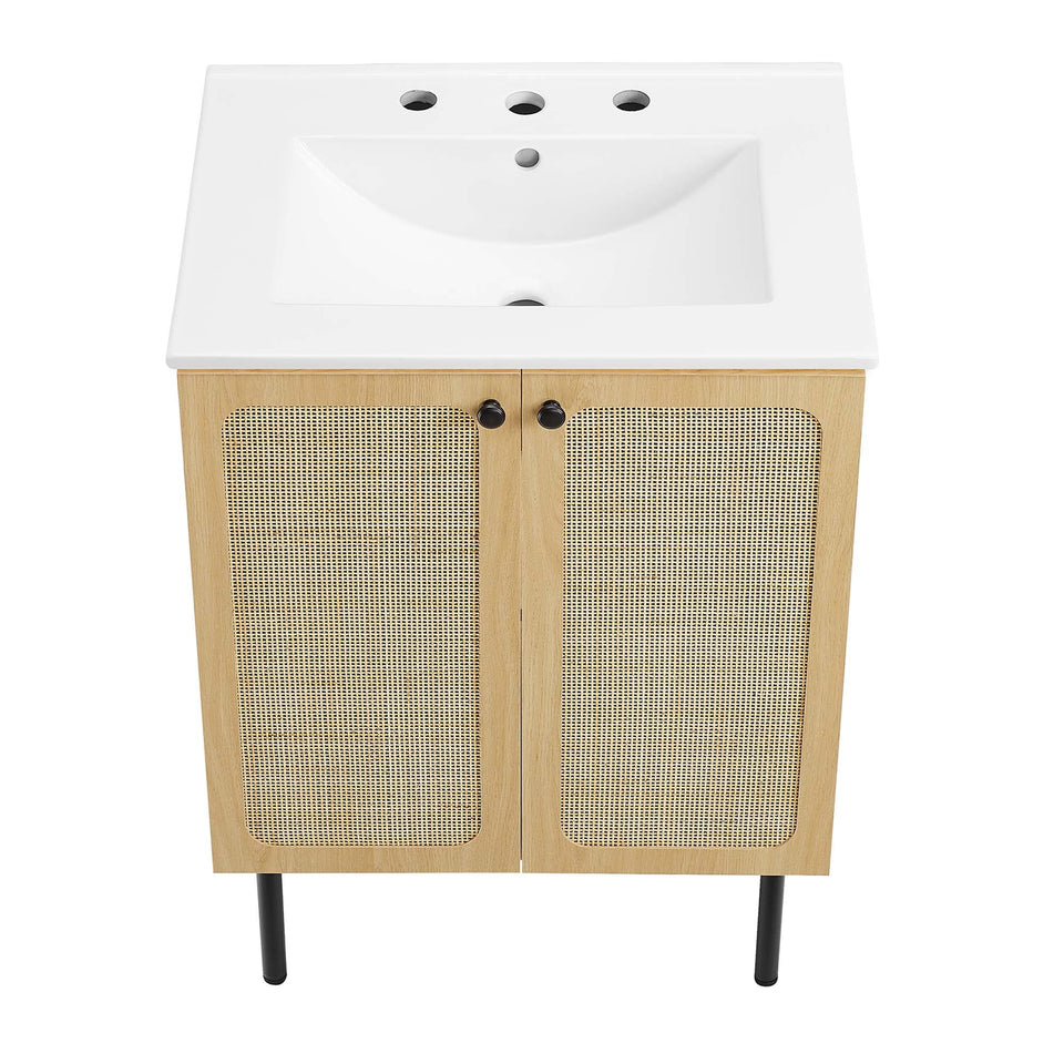 Chaucer Bathroom Vanity with White Basin Included by Modway