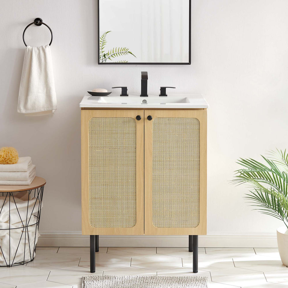 Chaucer Bathroom Vanity with White Basin Included by Modway