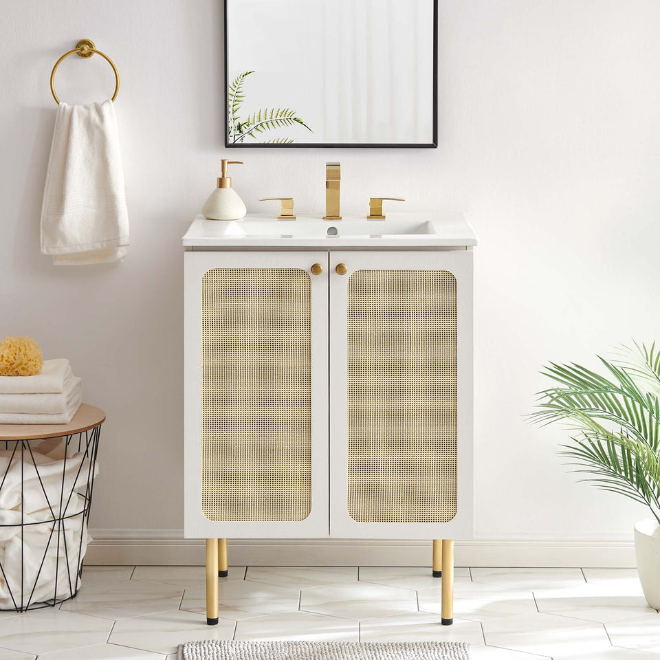 Chaucer Bathroom Vanity with White Basin Included by Modway