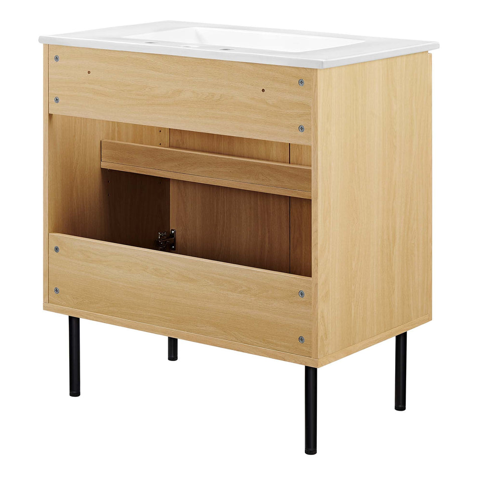 Chaucer Bathroom Vanity with White Basin Included by Modway