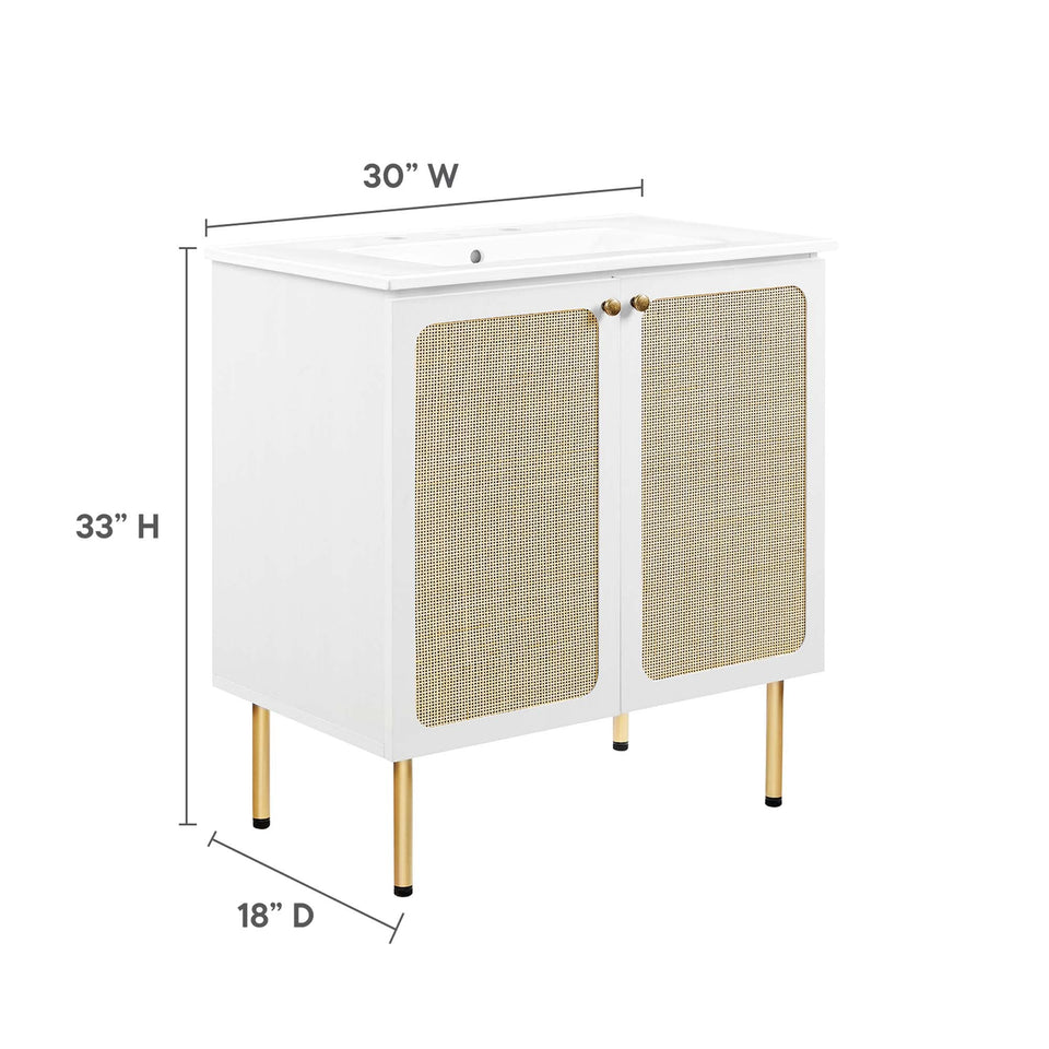 Chaucer Bathroom Vanity with White Basin Included by Modway