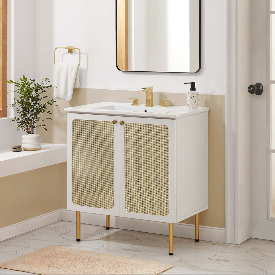 Chaucer Bathroom Vanity with White Basin Included by Modway