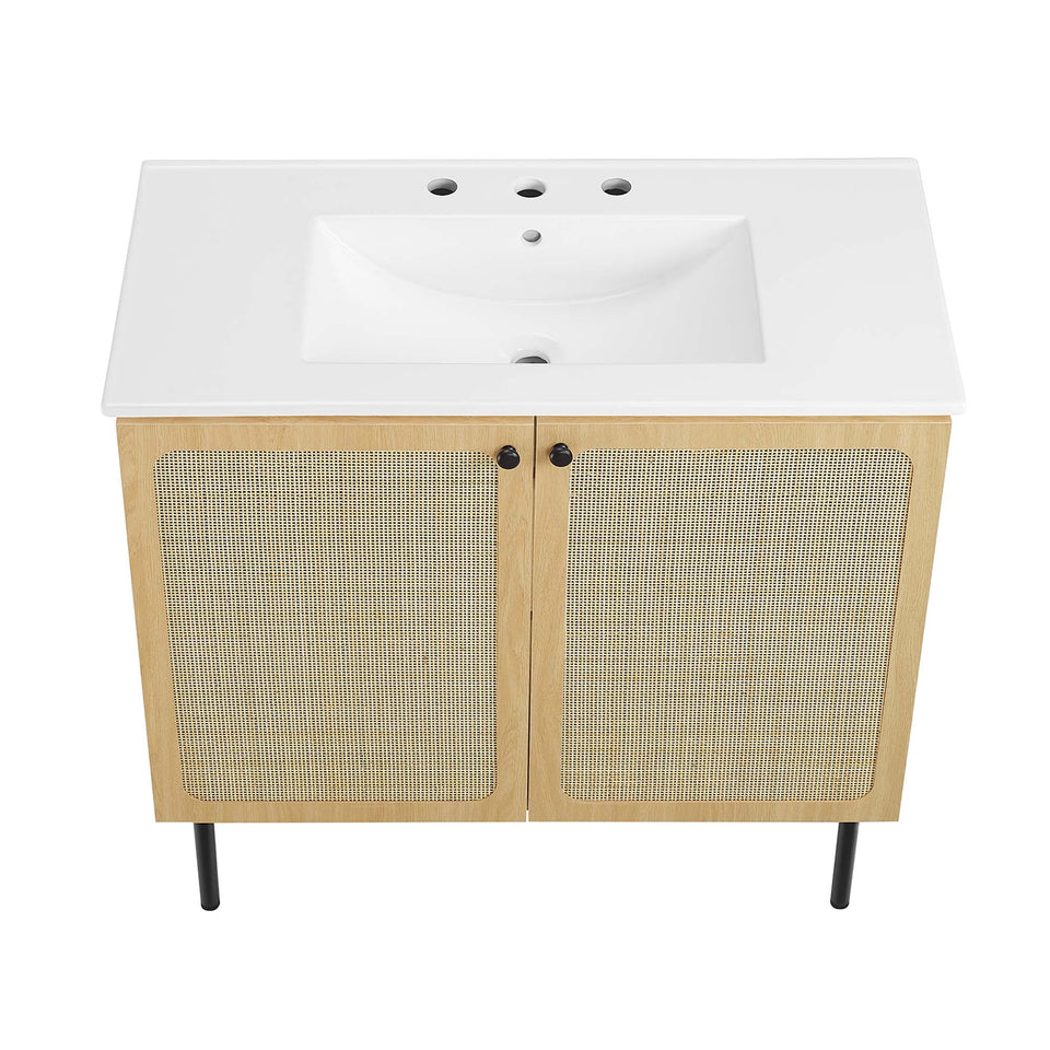 Chaucer Bathroom Vanity with White Basin Included by Modway
