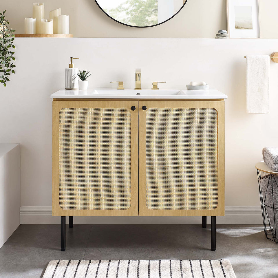 Chaucer Bathroom Vanity with White Basin Included by Modway