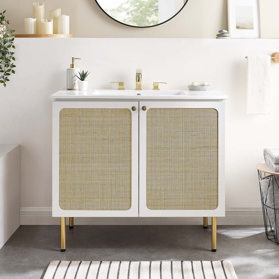 Chaucer Bathroom Vanity with White Basin Included by Modway