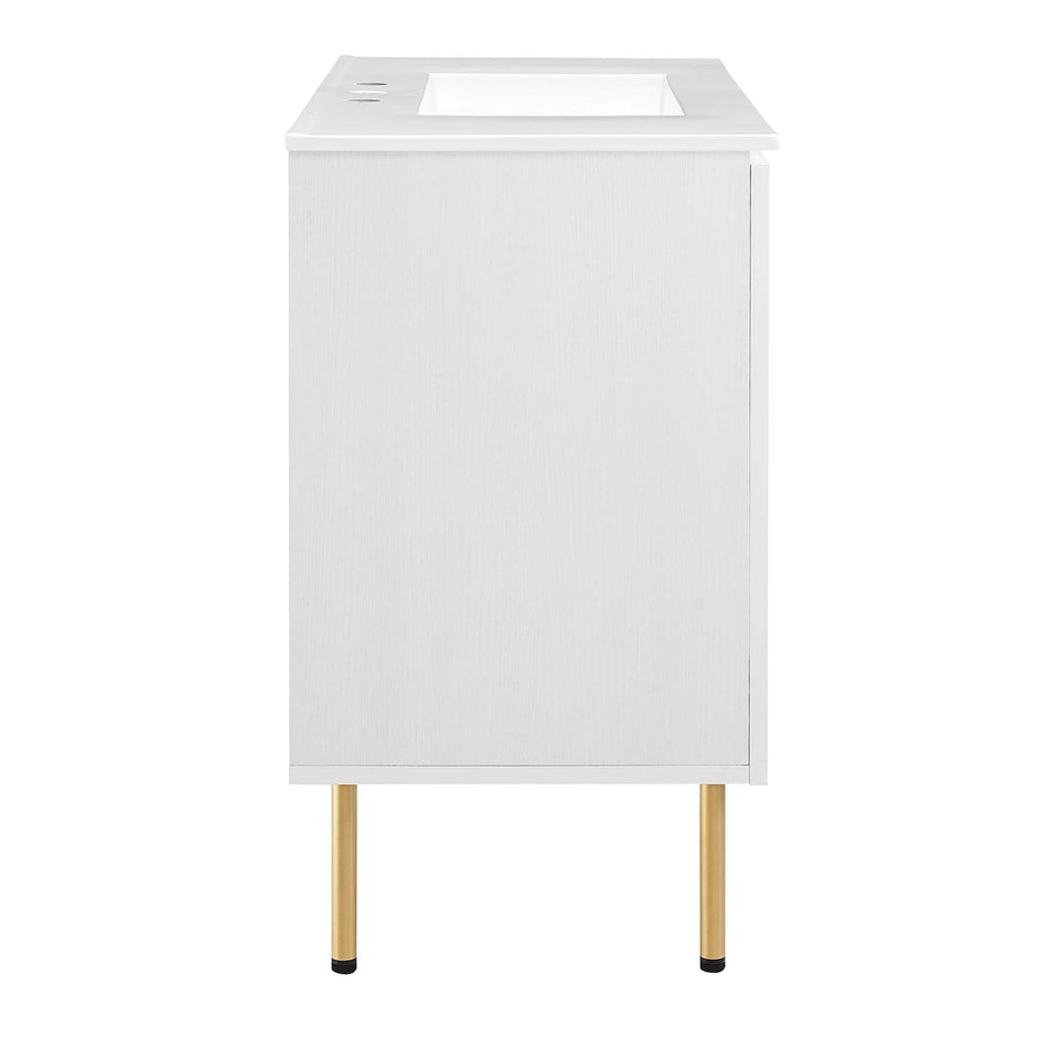 Chaucer Bathroom Vanity with White Basin Included by Modway