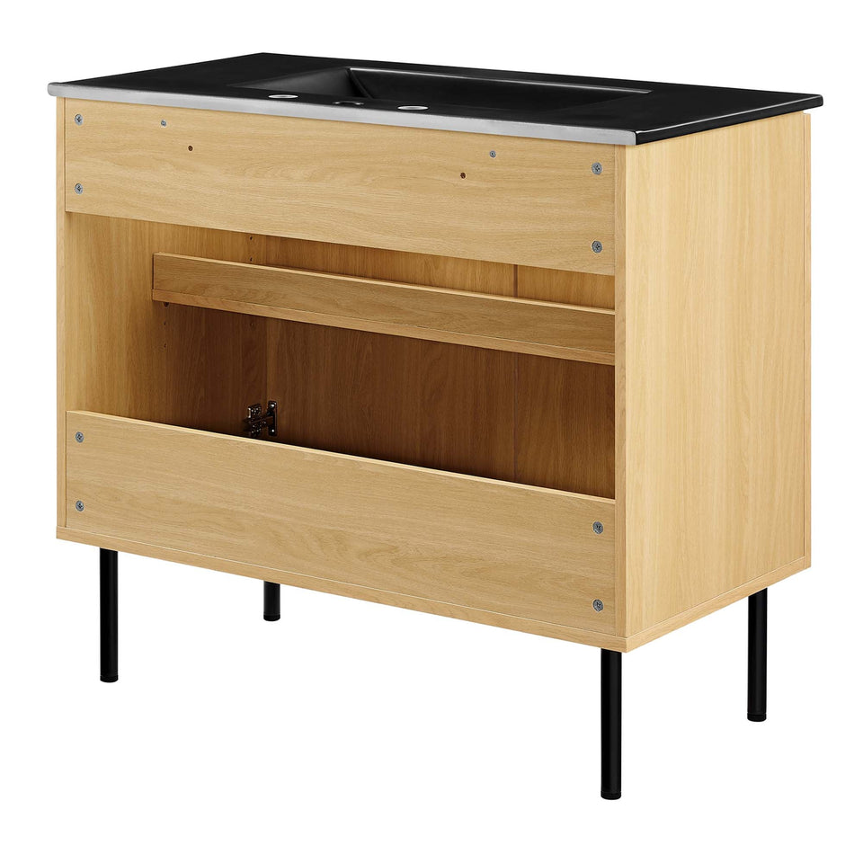 Chaucer Bathroom Vanity with Black Basin Included by Modway