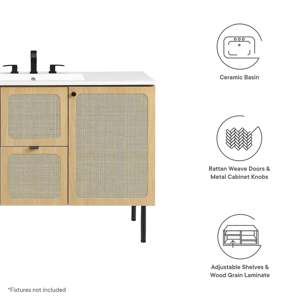 Chaucer 48" Bathroom Vanity with White Basin Included by Modway
