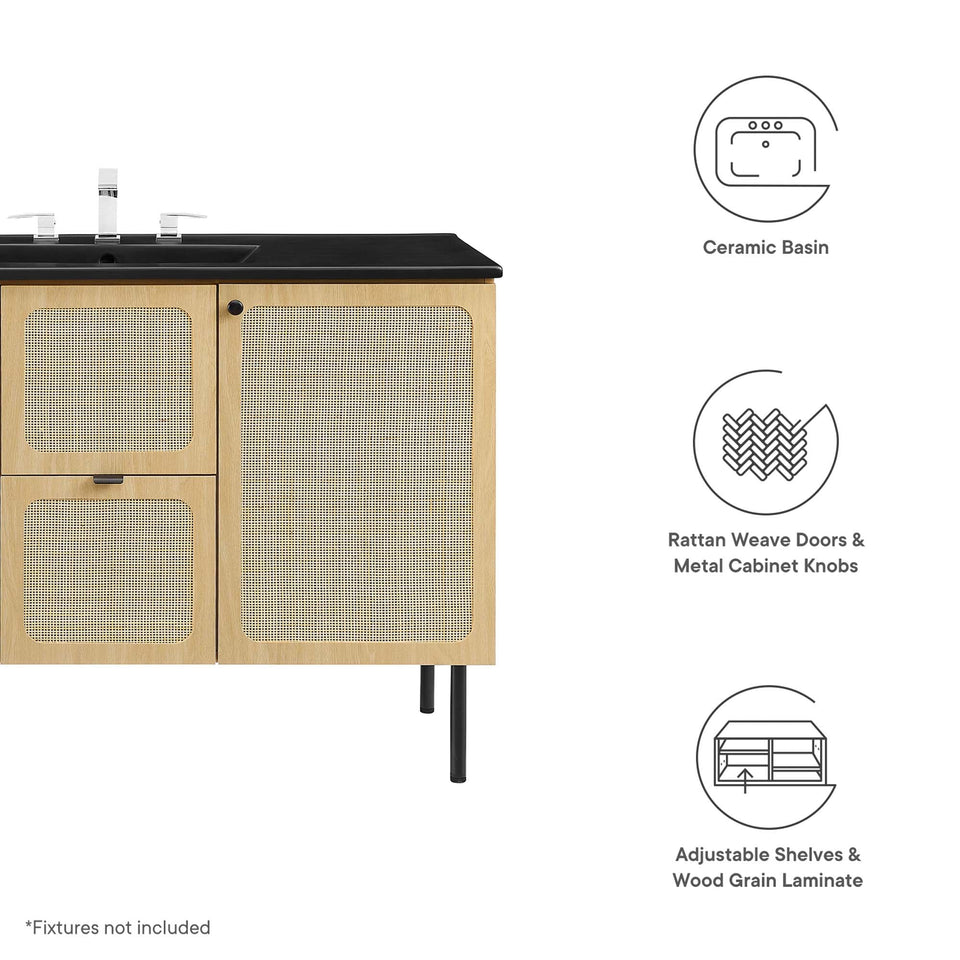 Chaucer Bathroom Vanity with Black Basin Included by Modway