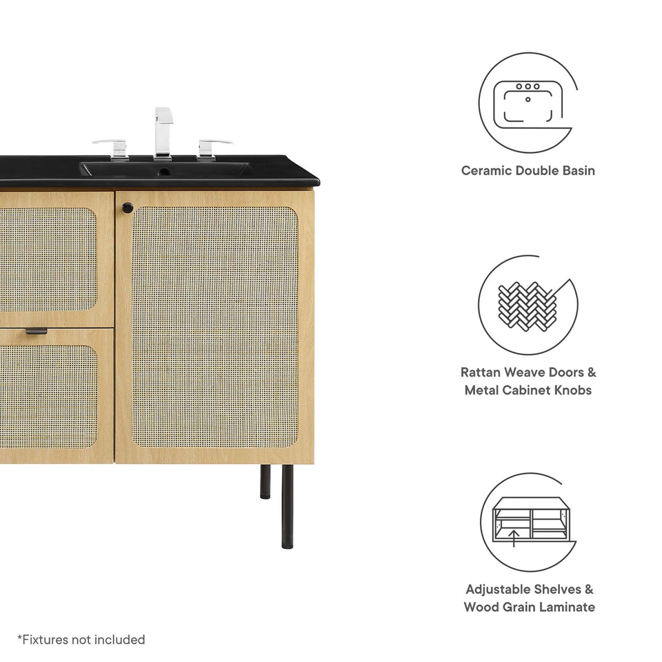 Chaucer Bathroom Vanity with Black Basin Included by Modway