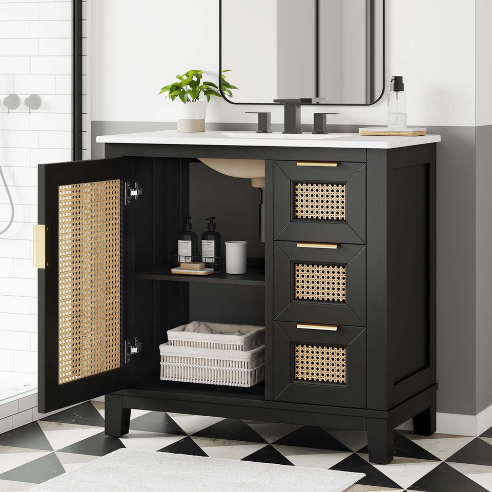 Dixie 36" Solid Wood Bathroom Vanity Cabinet by Modway