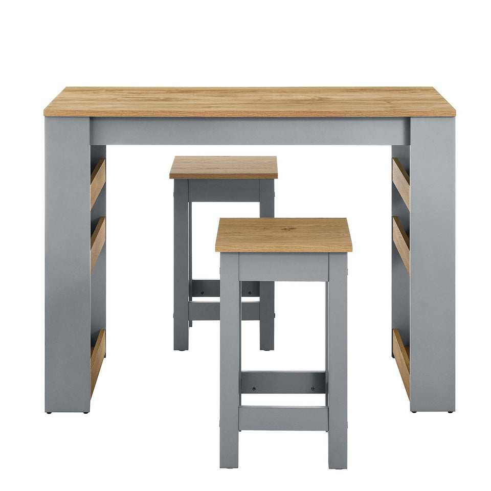 Galley 3-Piece Kitchen Island and Stool Set by Modway