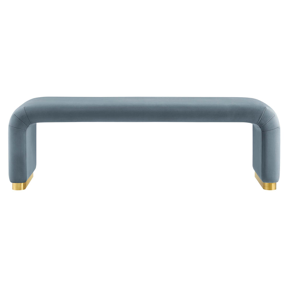 Koda Performance Velvet Waterfall Long Bench by Modway