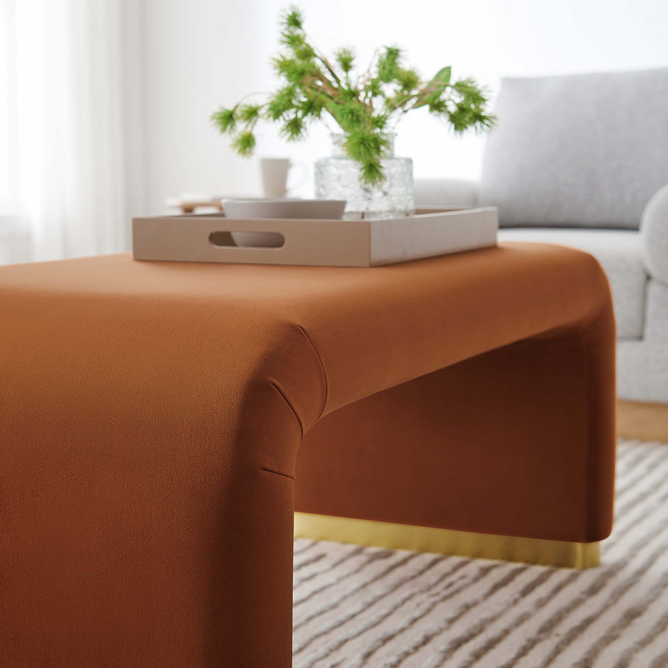 Koda Performance Velvet Waterfall Ottoman by Modway