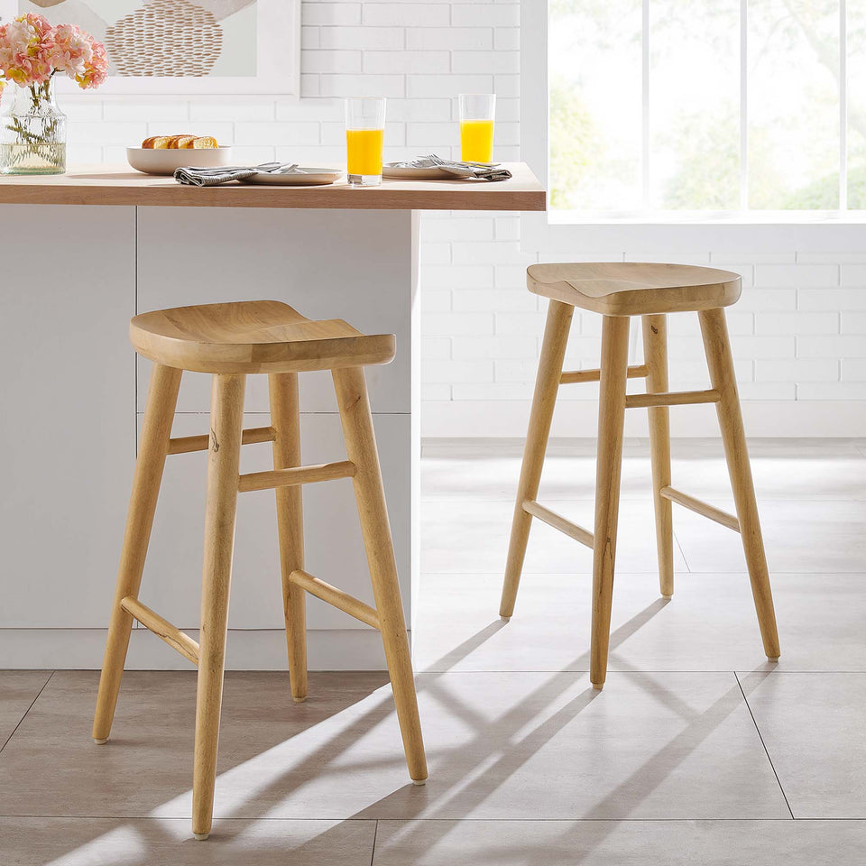 Saville Backless Wood Counter Stools Set of 2 by Modway