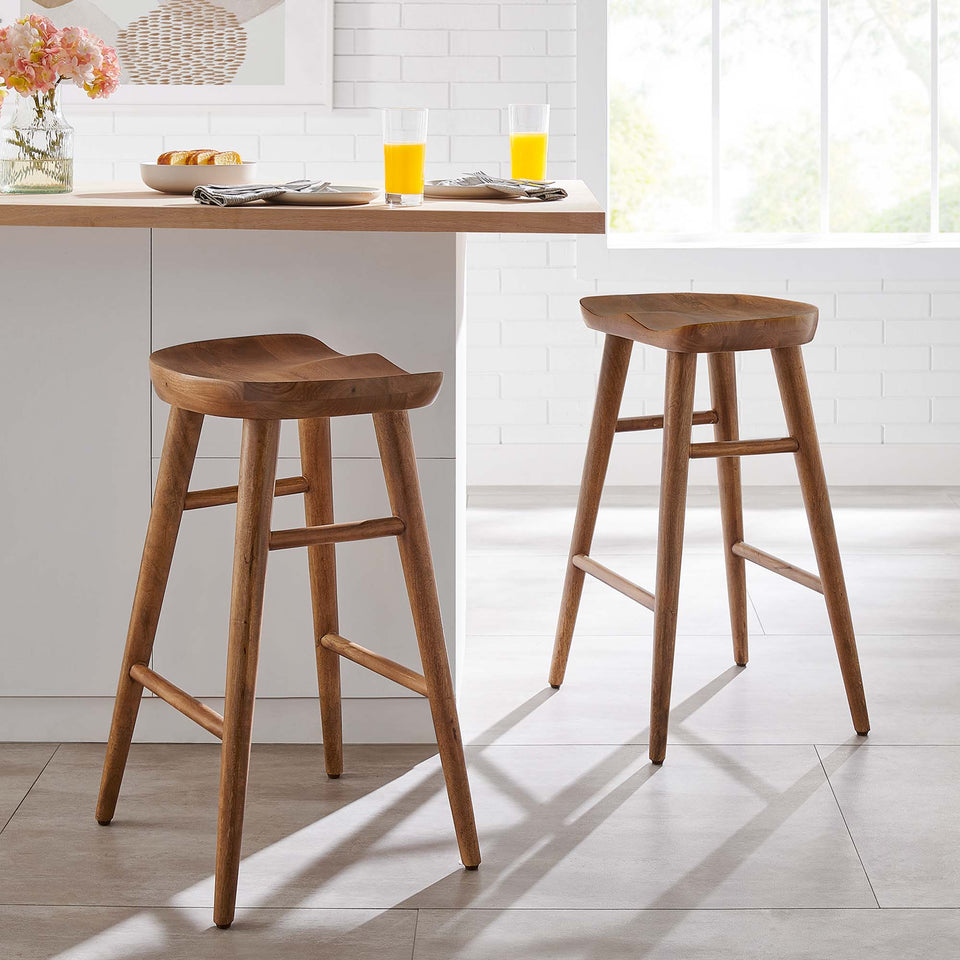 Saville Backless Wood Counter Stools Set of 2 by Modway