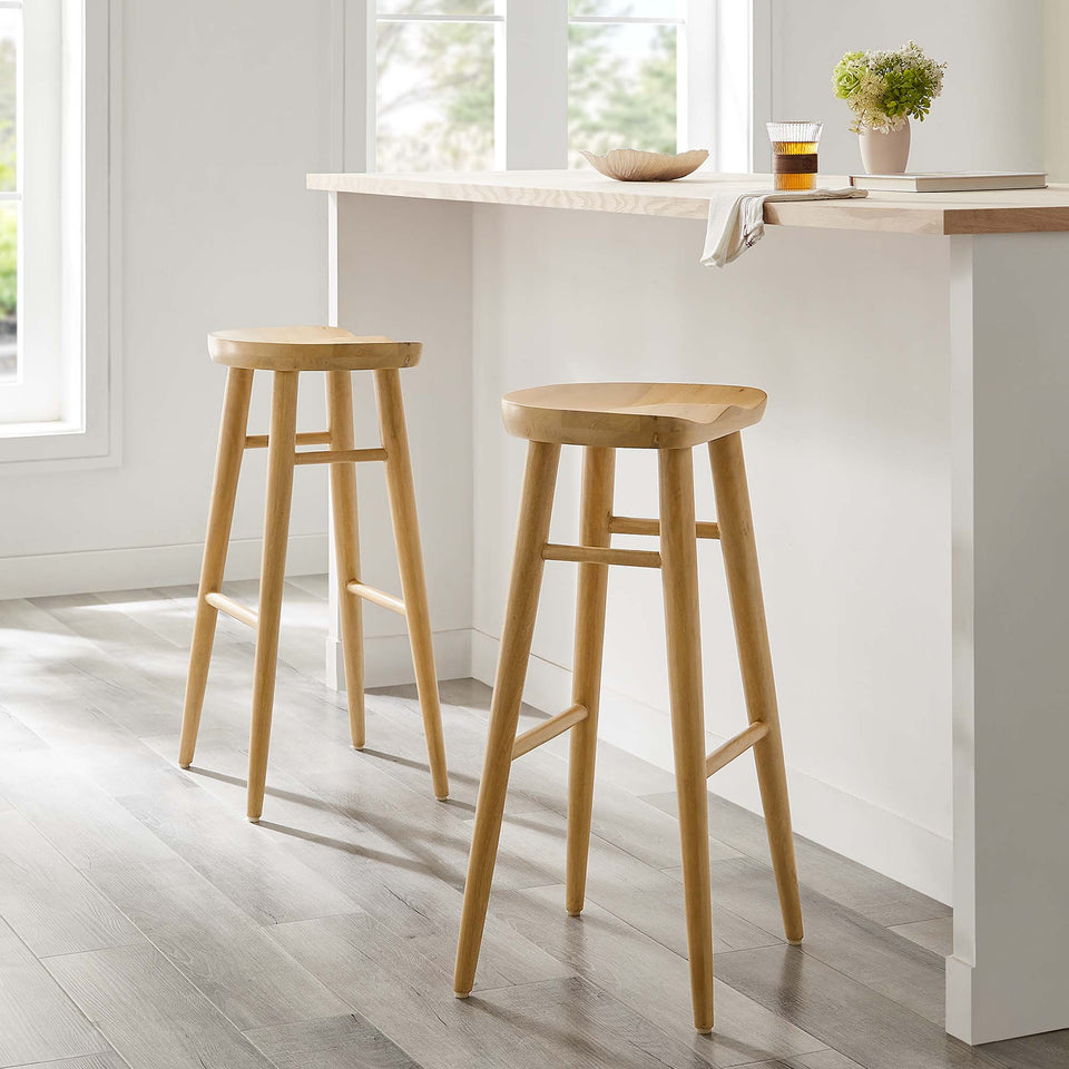Saville Backless Wood Bar Stools Set of 2 by Modway