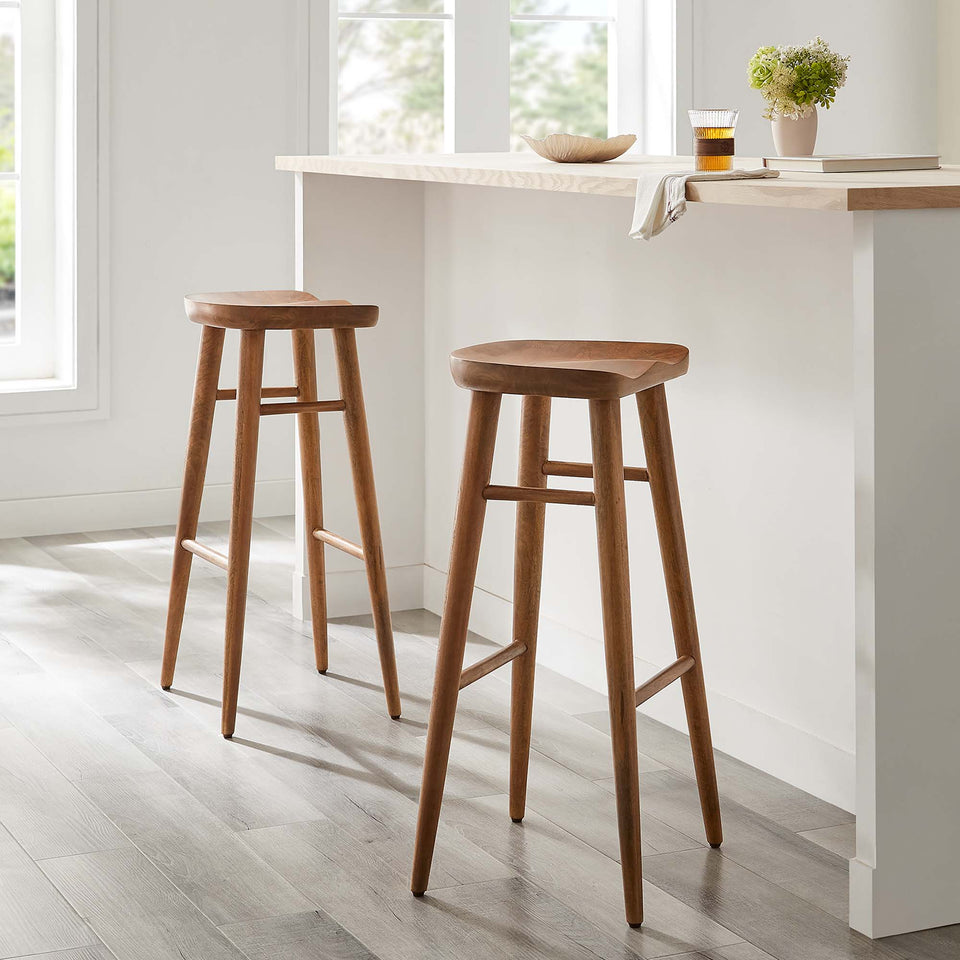Saville Backless Wood Bar Stools Set of 2 by Modway