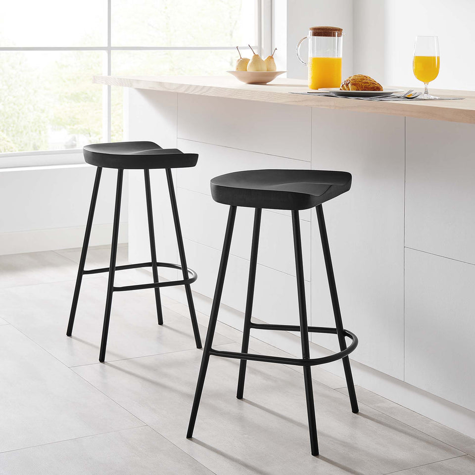 Concord Backless Wood Counter Stools Set of 2 by Modway