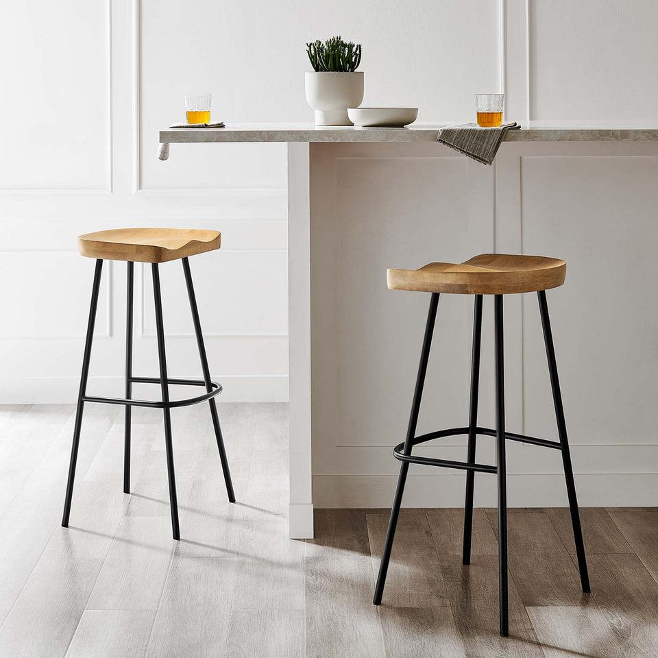 Concord Backless Wood Bar Stools Set of 2 by Modway