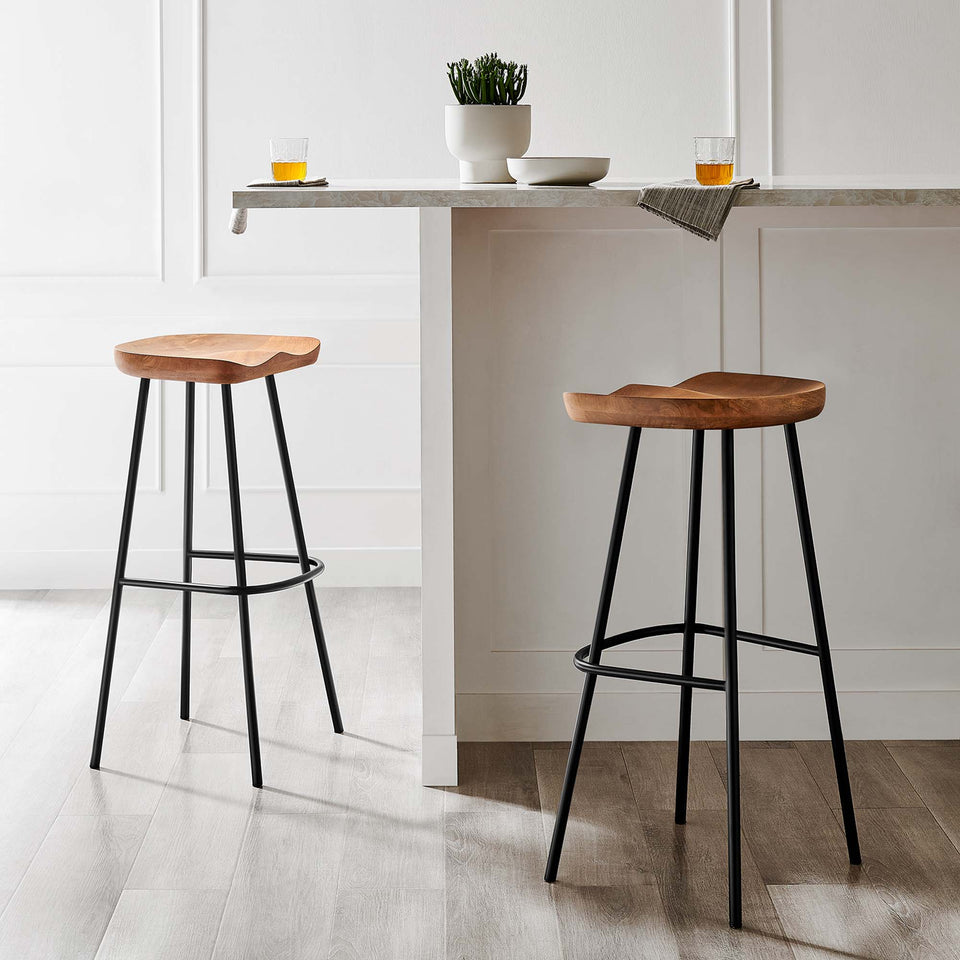 Concord Backless Wood Bar Stools Set of 2 by Modway
