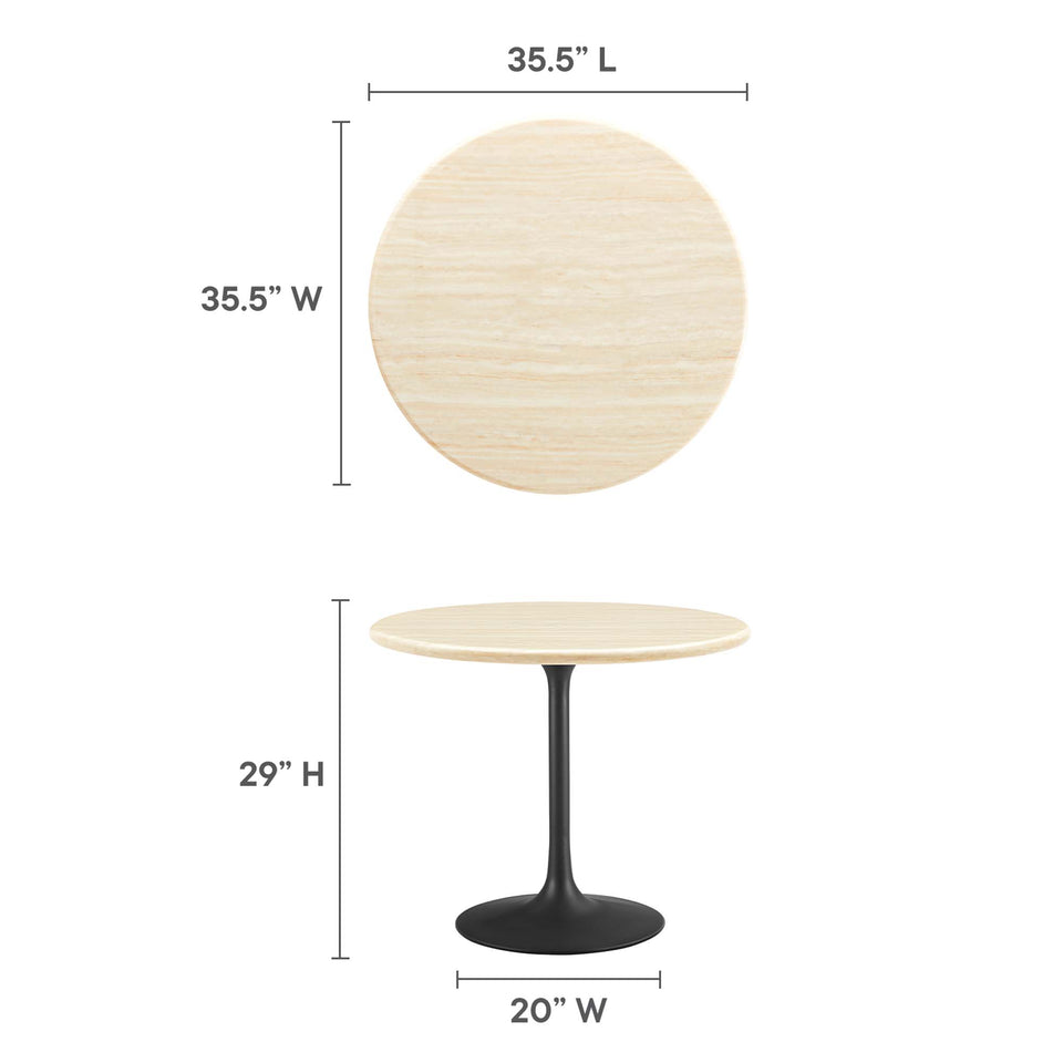 Lippa 36" Round Faux Travertine Dining Table by Modway