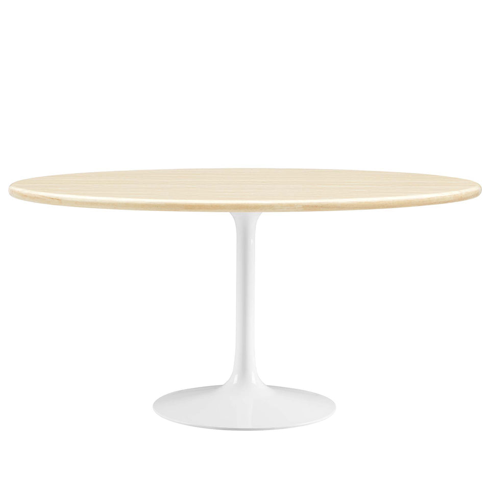 Lippa 60" Oval Faux Travertine Dining Table by Modway