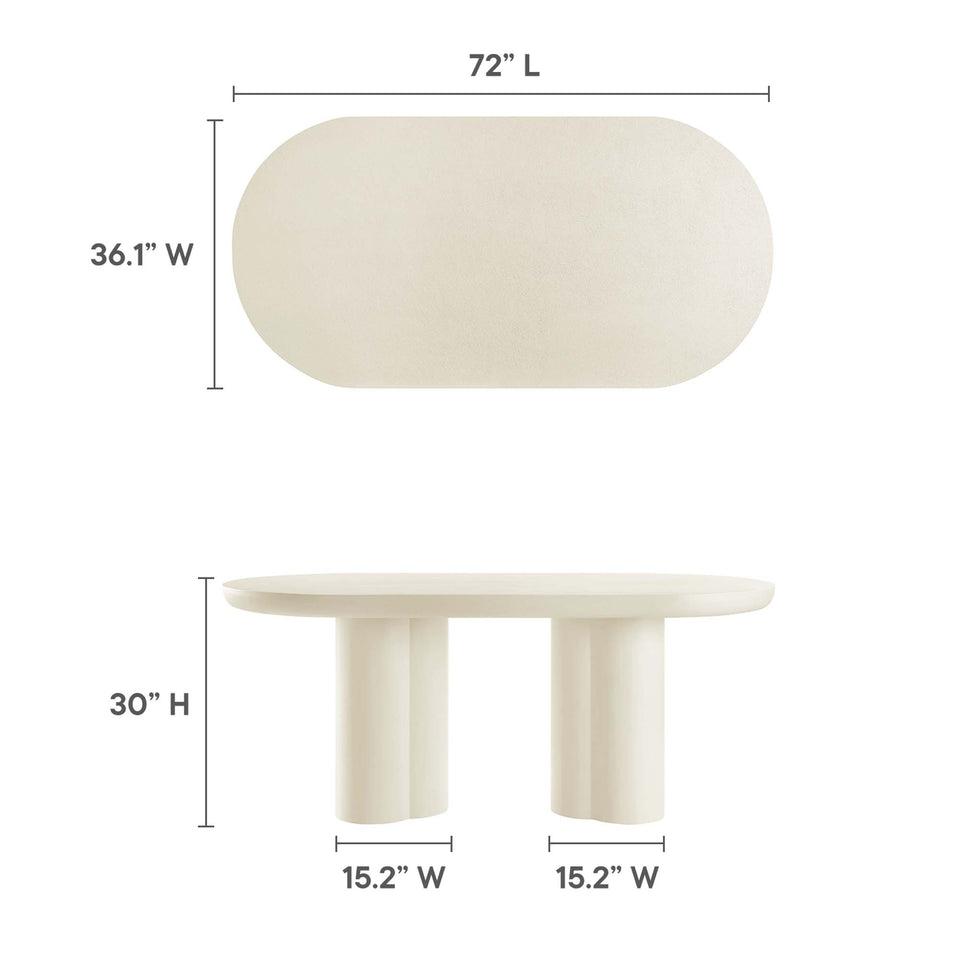 Caspian 72" Oval Concrete Dining Table by Modway