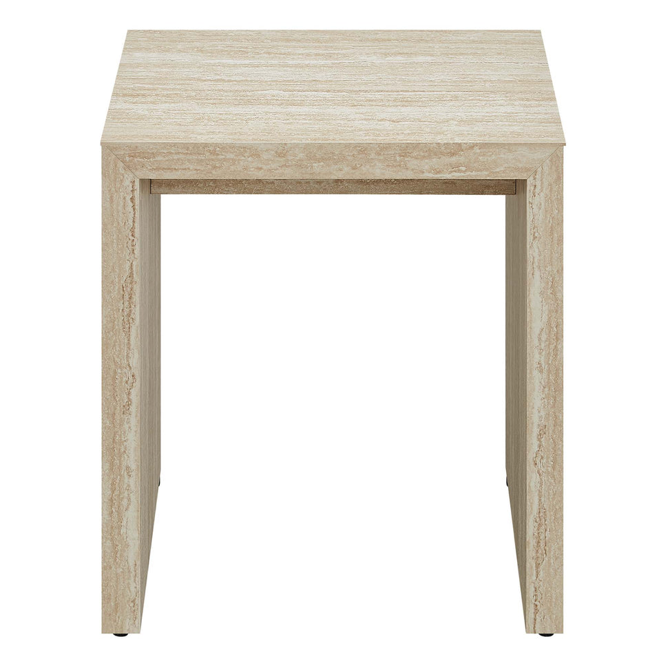 Mirella Faux Travertine Side Table by Modway