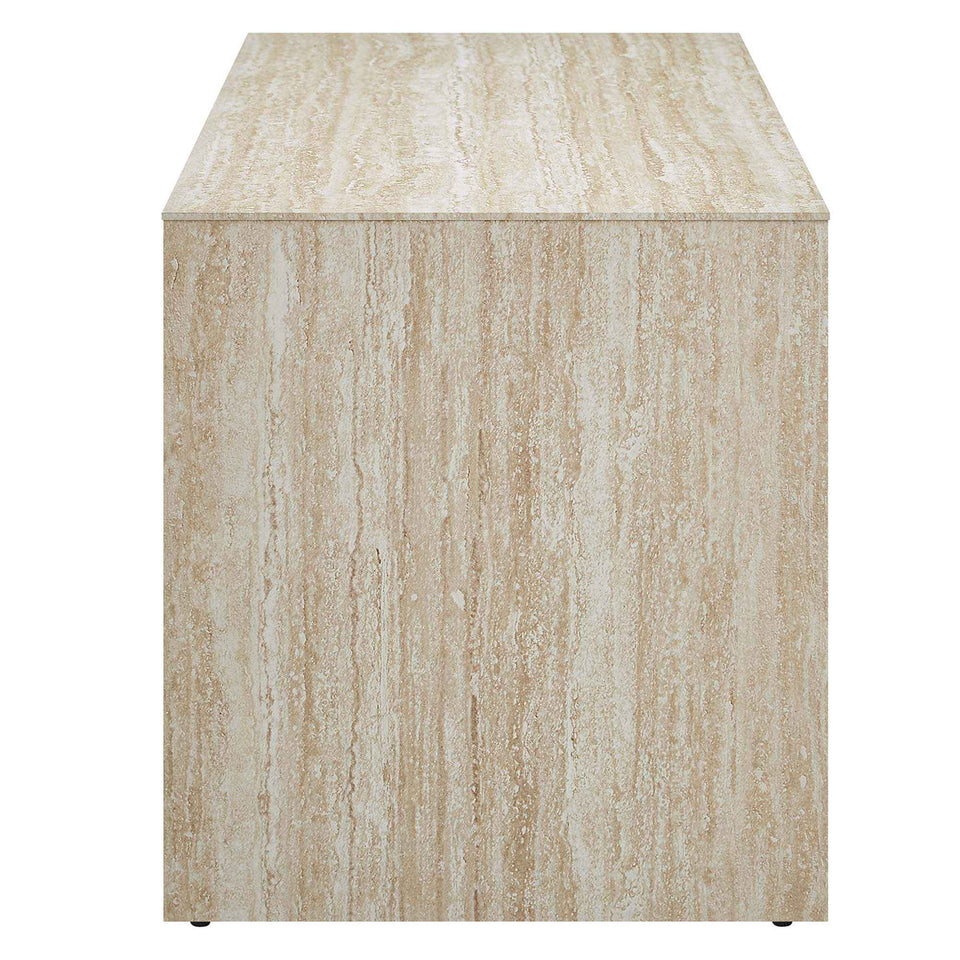 Mirella 53.5" Faux Travertine Bench by Modway