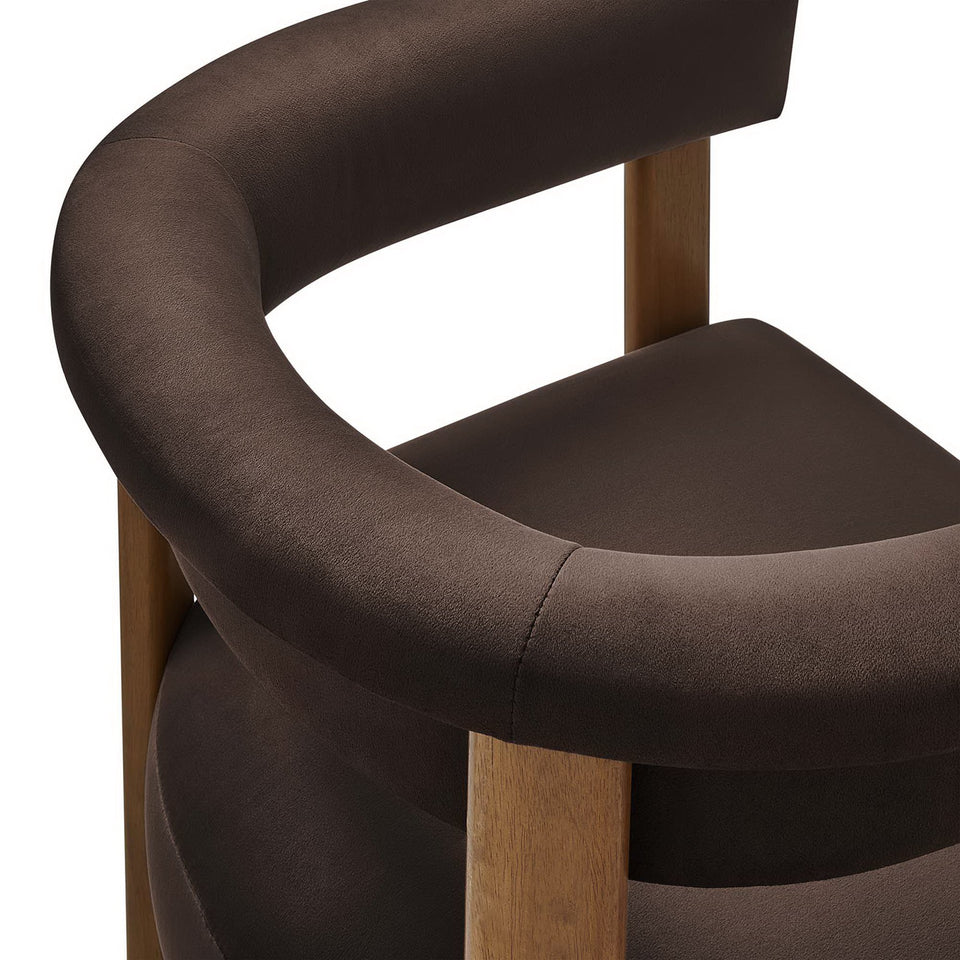 Imogen Performance Velvet Barrel Dining Chairs Set of 2 by Modway