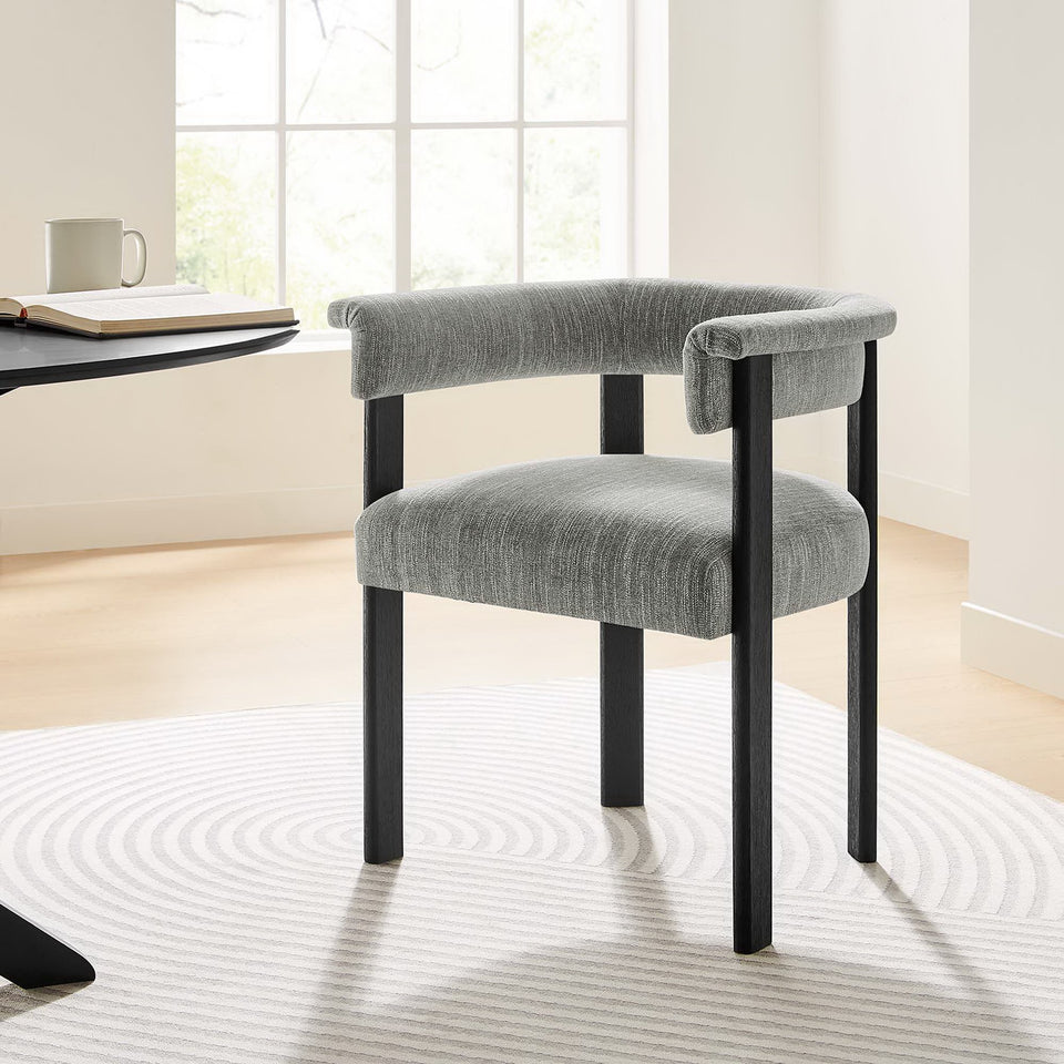 Imogen Fabric Upholstered Barrel Dining Chairs Set of 2 by Modway