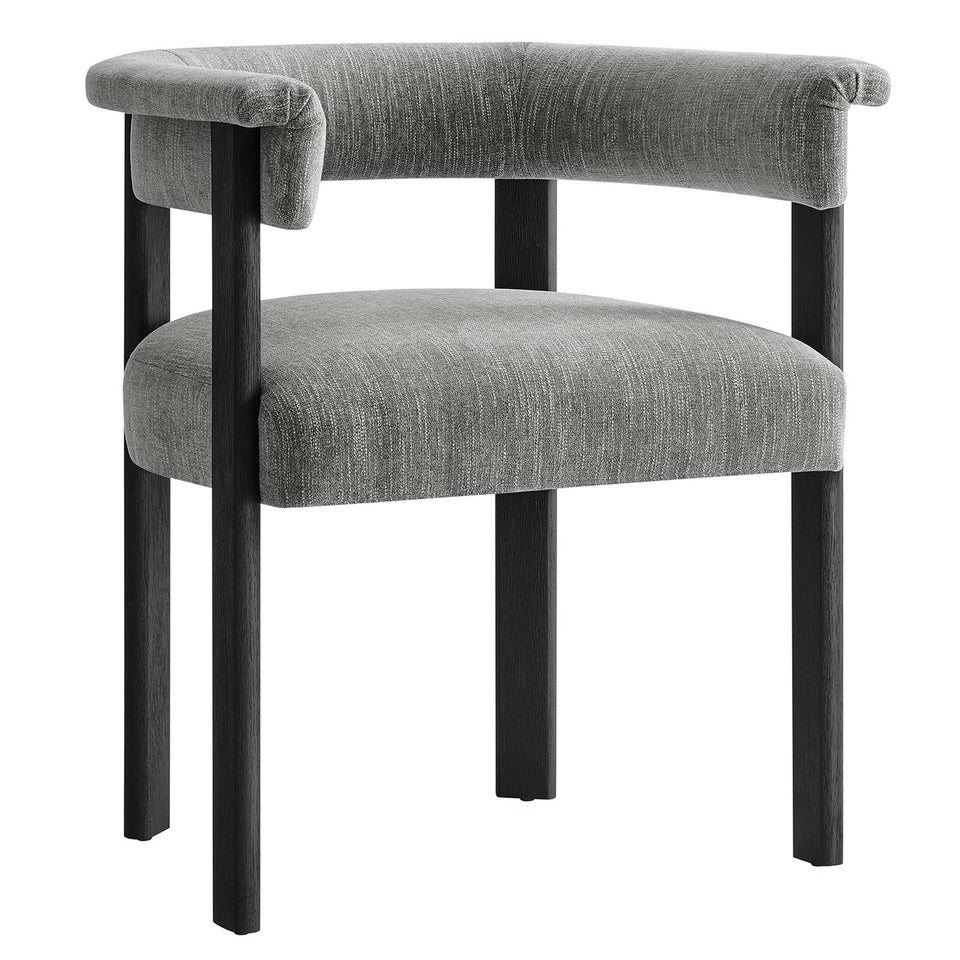 Imogen Fabric Upholstered Barrel Dining Chairs Set of 2 by Modway