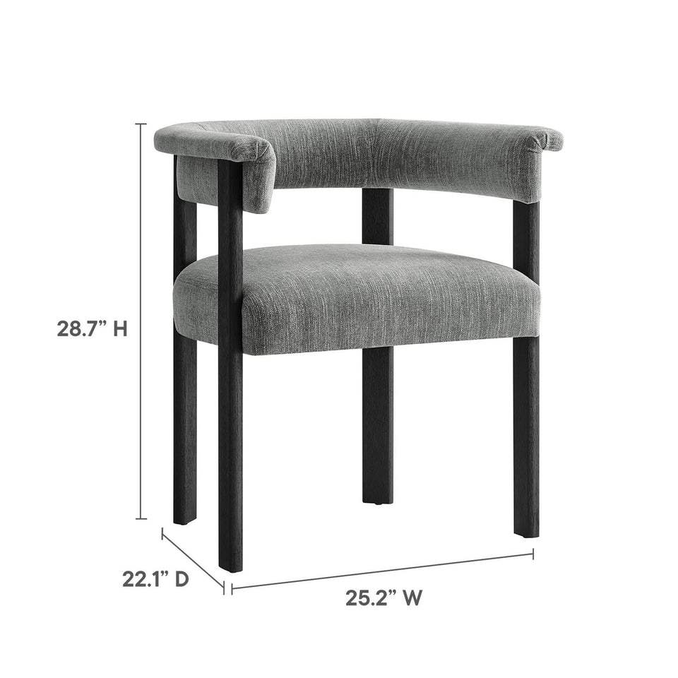 Imogen Fabric Upholstered Barrel Dining Chairs Set of 2 by Modway