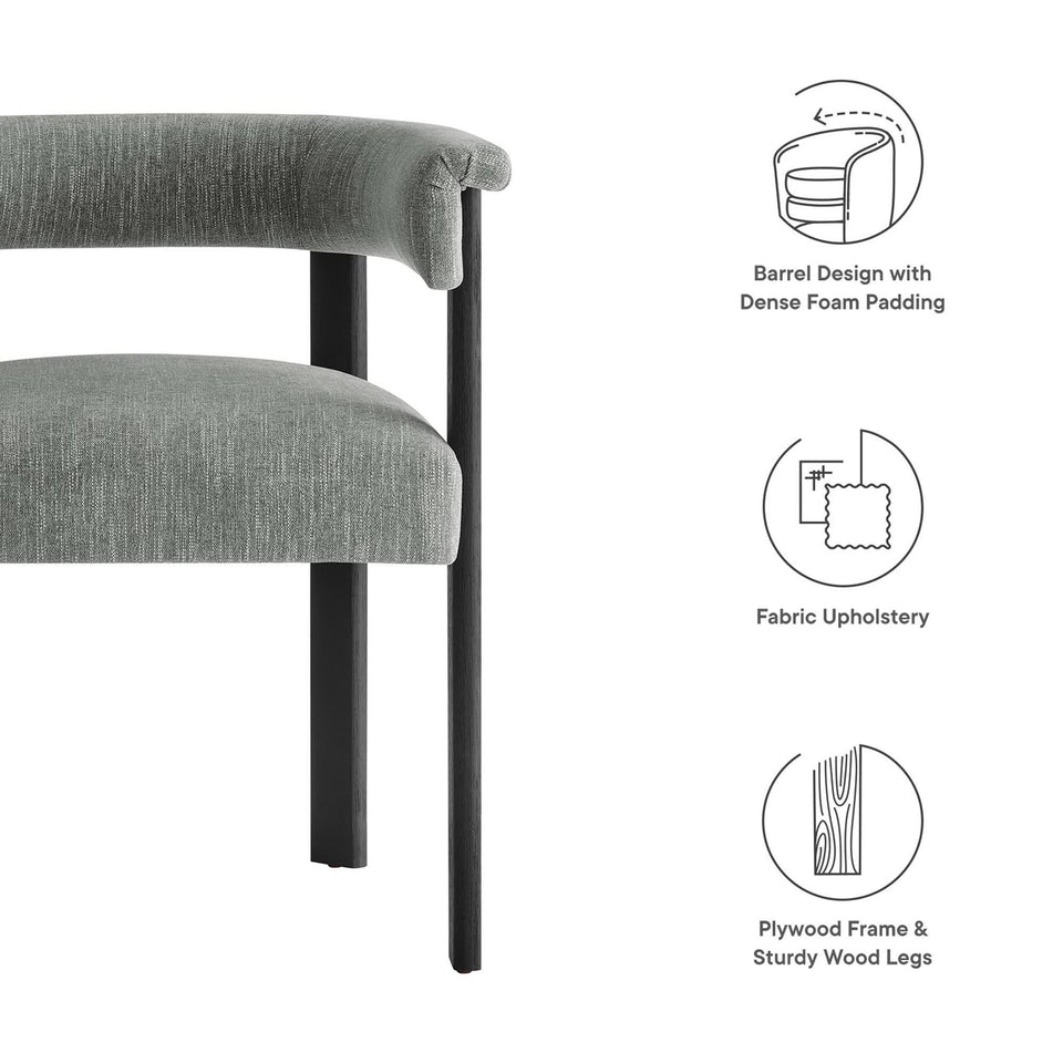 Imogen Fabric Upholstered Barrel Dining Chairs Set of 2 by Modway
